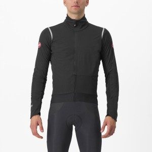 Castelli ALPHA DOPPIO ROS Men Jackets Black / Silver / Dark | ZG4675320