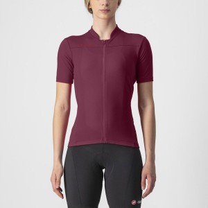 Castelli ANIMA 3 Women Jersey Burgundy / Red | ET2490368