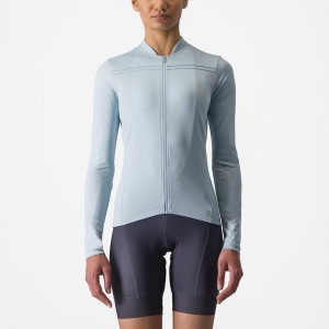 Castelli ANIMA 4 LONG SLEEVE Women Jersey Blue | RI7412589