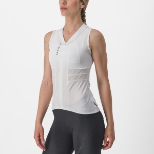 Castelli ANIMA 4 SLEEVELESS Women Jersey White / Black | YO1673452