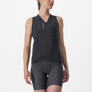 Castelli ANIMA 4 SLEEVELESS Women Jersey Black / White | JR9147365