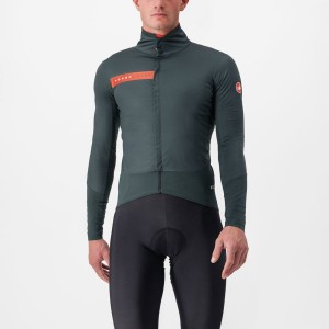 Castelli BETA RoS Men Jackets Green / Red Orange | KH8906725