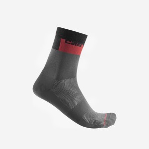 Castelli BLOCCO 15 Men Socks Dark Grey | ZC8603241