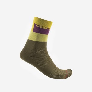 Castelli BLOCCO 15 Men Socks Green | SN3652891