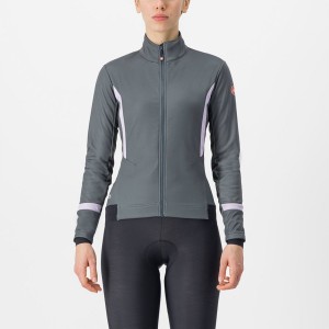 Castelli DINAMICA 2 Women Jackets Grey / Purple | VI7136805