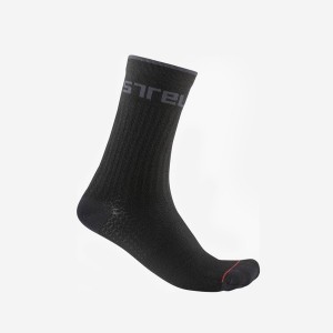 Castelli DISTANZA 20 Men Socks Black | QC2714568