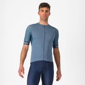 Castelli ENTRATA VI Men Jersey Light Grey Blue / Dark Grey | YW4786309