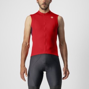 Castelli ENTRATA VI SLEEVELESS Men Jersey Red / Burgundy White | FI2637589