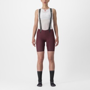 Castelli FREE AERO RC W Women Bib Shorts Deep Burgundy | HV5942608