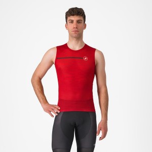 Castelli INSIDER SLEEVELESS Men Jersey Dark Red | XQ3760918