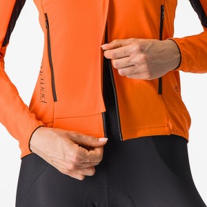 Castelli PERFETTO RoS 2 W Women Jackets Red Orange / Black | NQ5908126