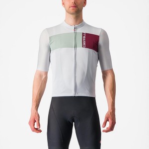 Castelli PROLOGO 7 Men Jersey Silver Grey / Green | QR8930514