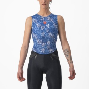 Castelli PRO MESH 4 W SLEEVELESS Women Base Layer Blue | QS7039514