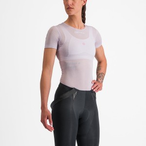 Castelli PRO MESH W SHORT SLEEVE Women Base Layer Purple White | ON5287460