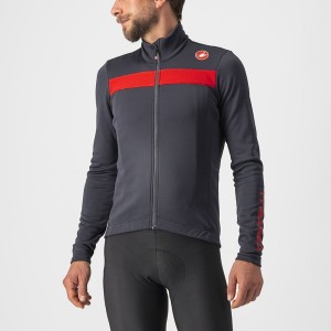 Castelli PURO 3 FZ Men Jersey Dark Grey / Red | XM9782016