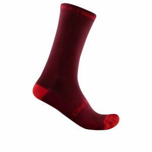 Castelli SUPERLEGGERA T 18 Men Socks Burgundy | YO3480192