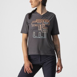 Castelli TRAIL TECH W TEE Women Jersey Dark Grey | FI0682593