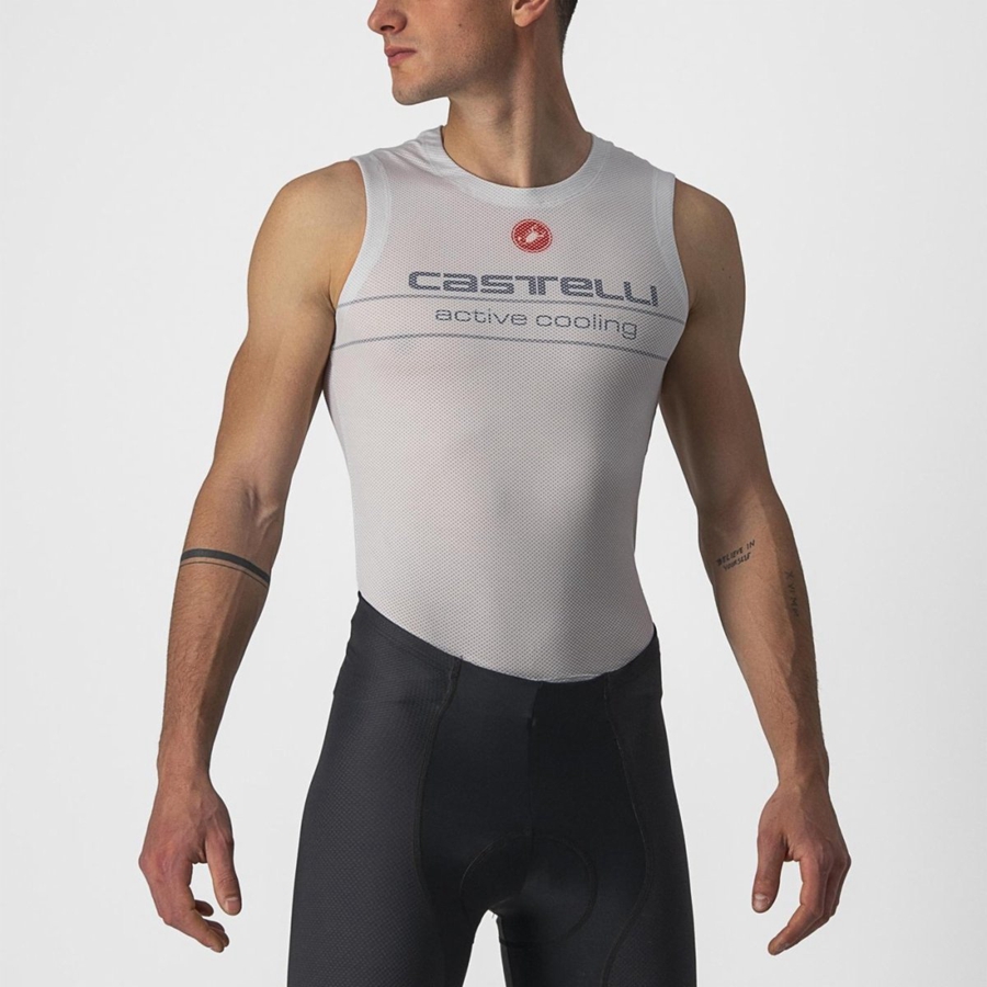 Castelli ACTIVE COOLING SLEEVELESS Men Base Layer Silver Grey | GZ2417980