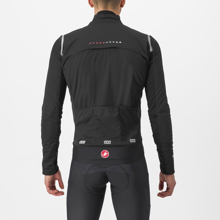 Castelli ALPHA DOPPIO ROS Men Jackets Black / Silver / Dark | ZG4675320