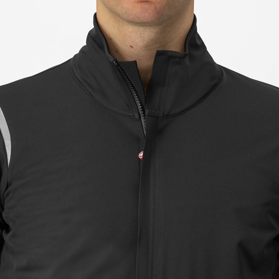 Castelli ALPHA DOPPIO ROS Men Jackets Black / Silver / Dark | ZG4675320