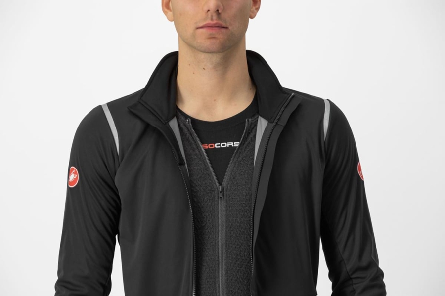 Castelli ALPHA DOPPIO ROS Men Jackets Black / Silver / Dark | ZG4675320