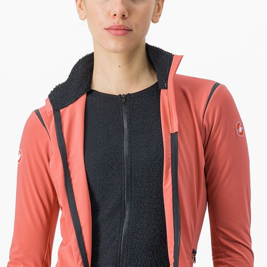 Castelli ALPHA FLIGHT ROS W Women Jackets Red / Black / Black | AL0641928