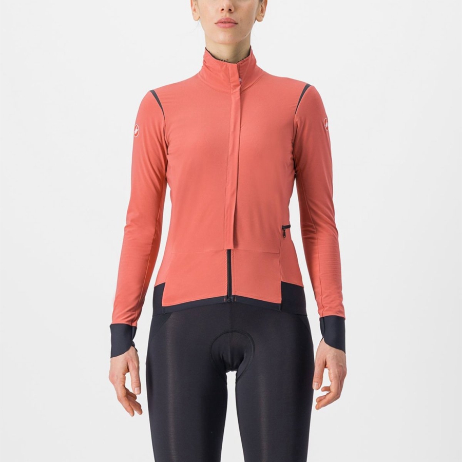 Castelli ALPHA FLIGHT ROS W Women Jackets Red / Black / Black | AL0641928