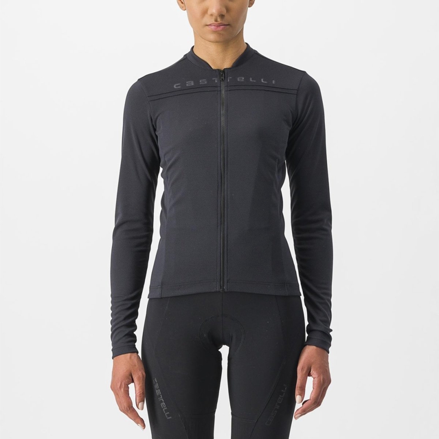 Castelli ANIMA 4 LONG SLEEVE Women Jersey Black | ZX0973586