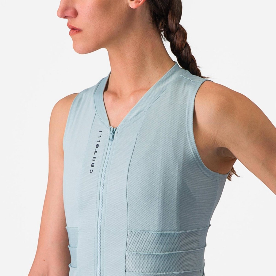 Castelli ANIMA 4 SLEEVELESS Women Jersey Blue / Dark Grey Blue | QG3096524