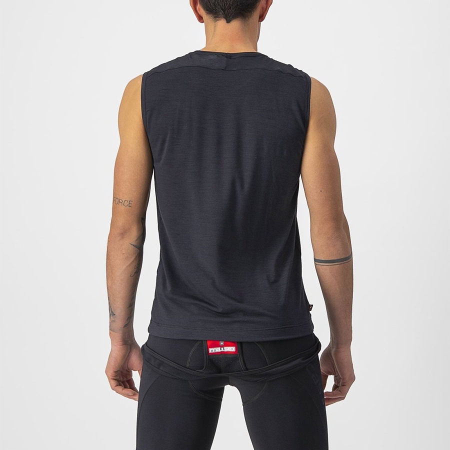 Castelli BANDITO WOOL SLEEVELESS Men Base Layer Black | LS8670251