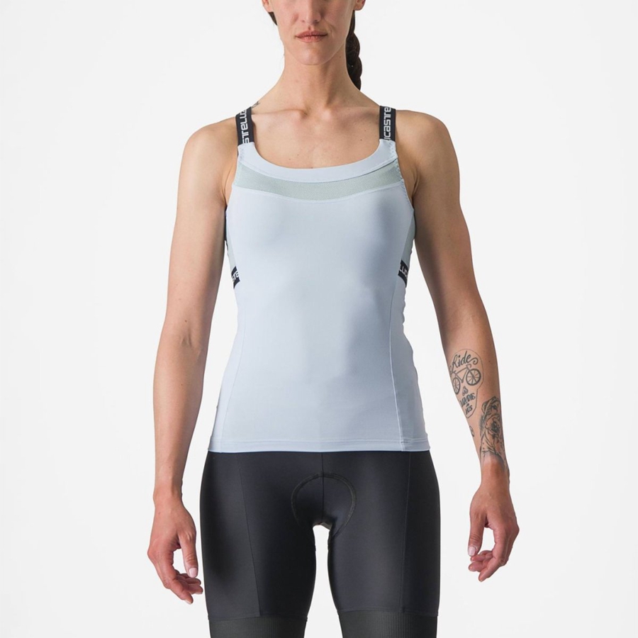 Castelli BAVETTE TOP Women Jersey Blue / Dark Grey Blue | LT2495780