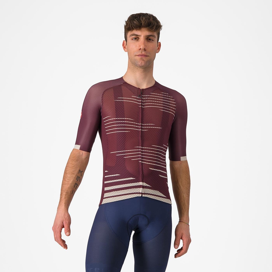 Castelli CLIMBER\'S 4.0 Men Jersey Deep Burgundy / Silver | PY6425378