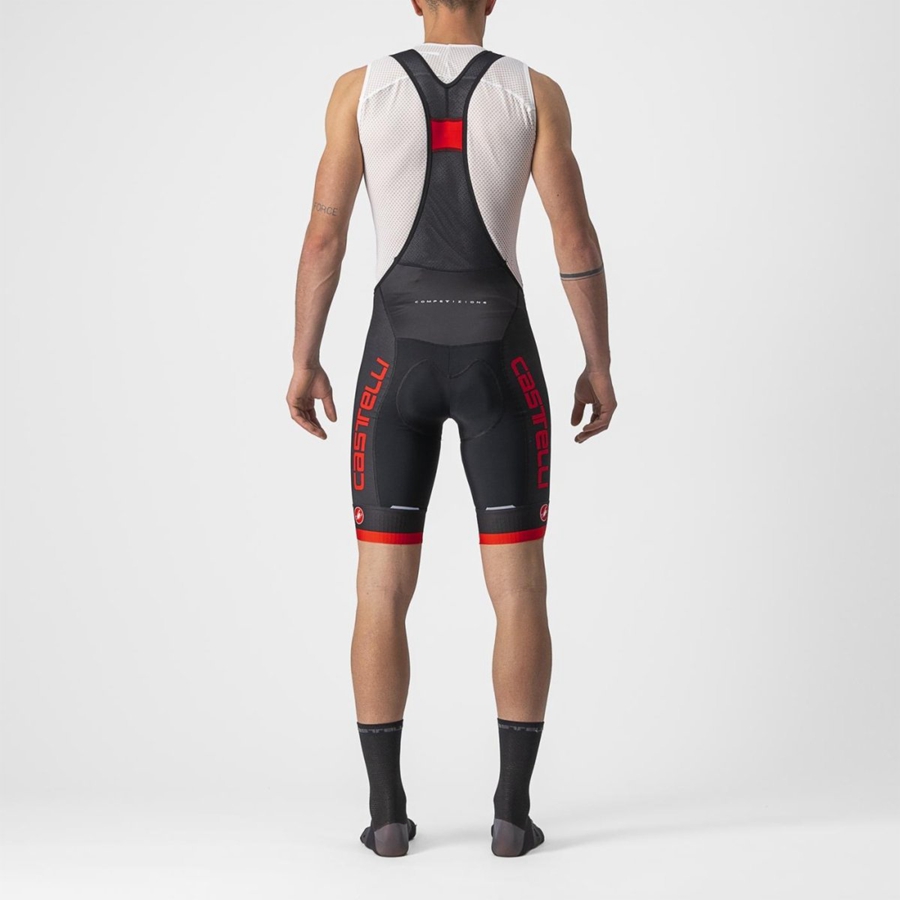 Castelli COMPETIZIONE KIT Men Bib Shorts Black / Red | QP1739604