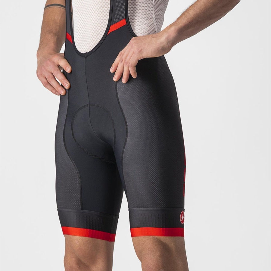 Castelli COMPETIZIONE KIT Men Bib Shorts Black / Red | QP1739604