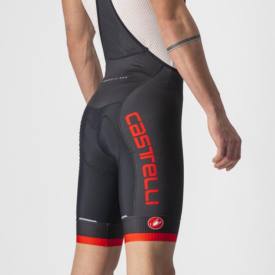 Castelli COMPETIZIONE KIT Men Bib Shorts Black / Red | QP1739604