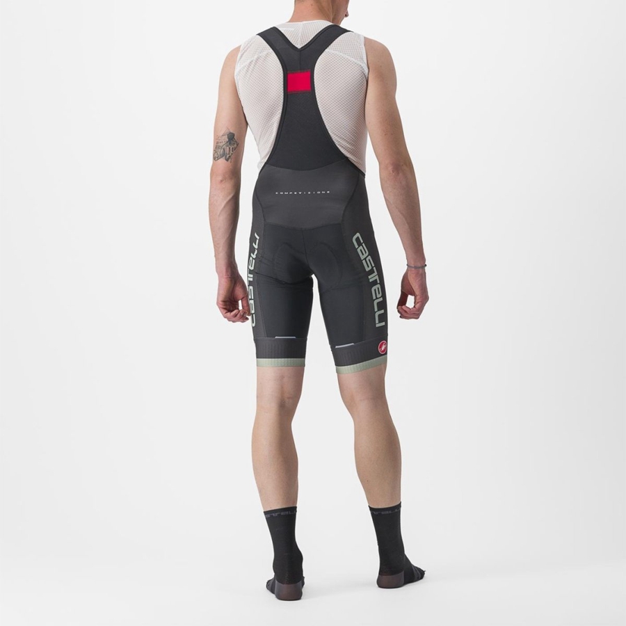 Castelli COMPETIZIONE KIT Men Bib Shorts Black / Green | TR7638925