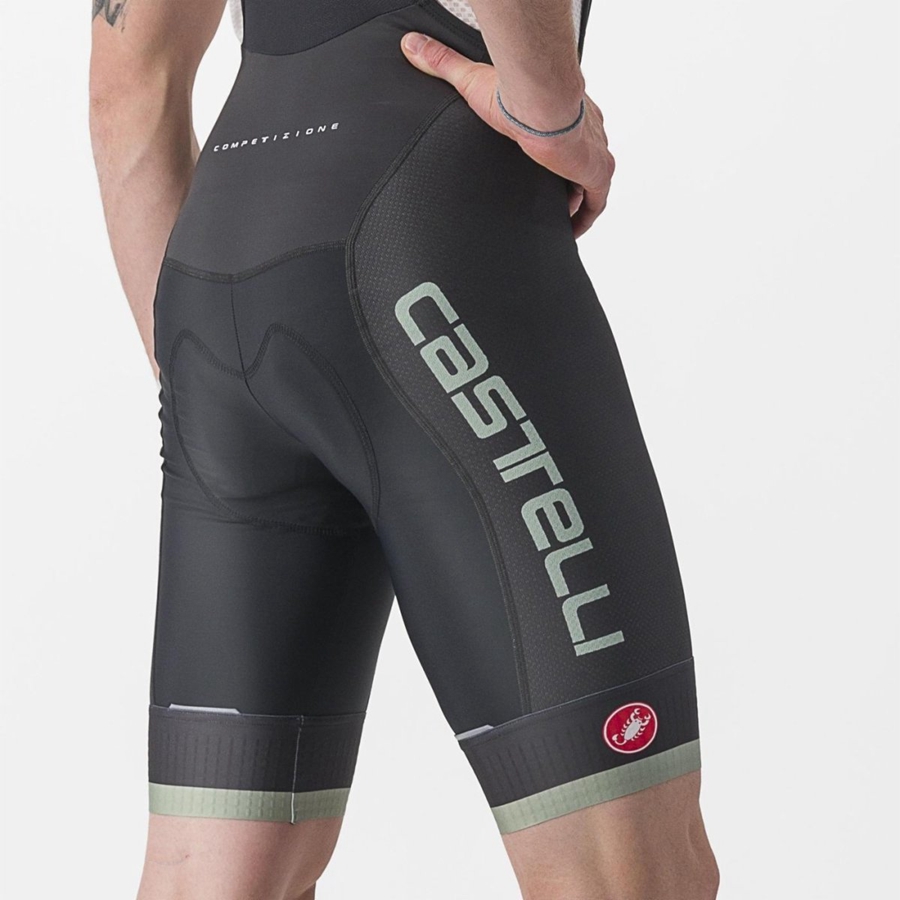 Castelli COMPETIZIONE KIT Men Bib Shorts Black / Green | TR7638925