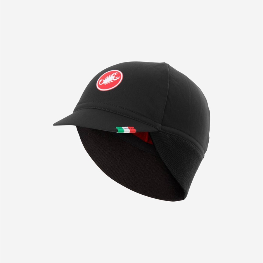 Castelli DIFESA THERMAL Men Cap Black Red | AH6318752