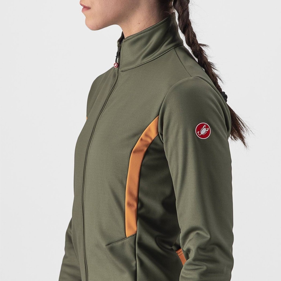 Castelli DINAMICA 2 Women Jackets Green | HI9021683