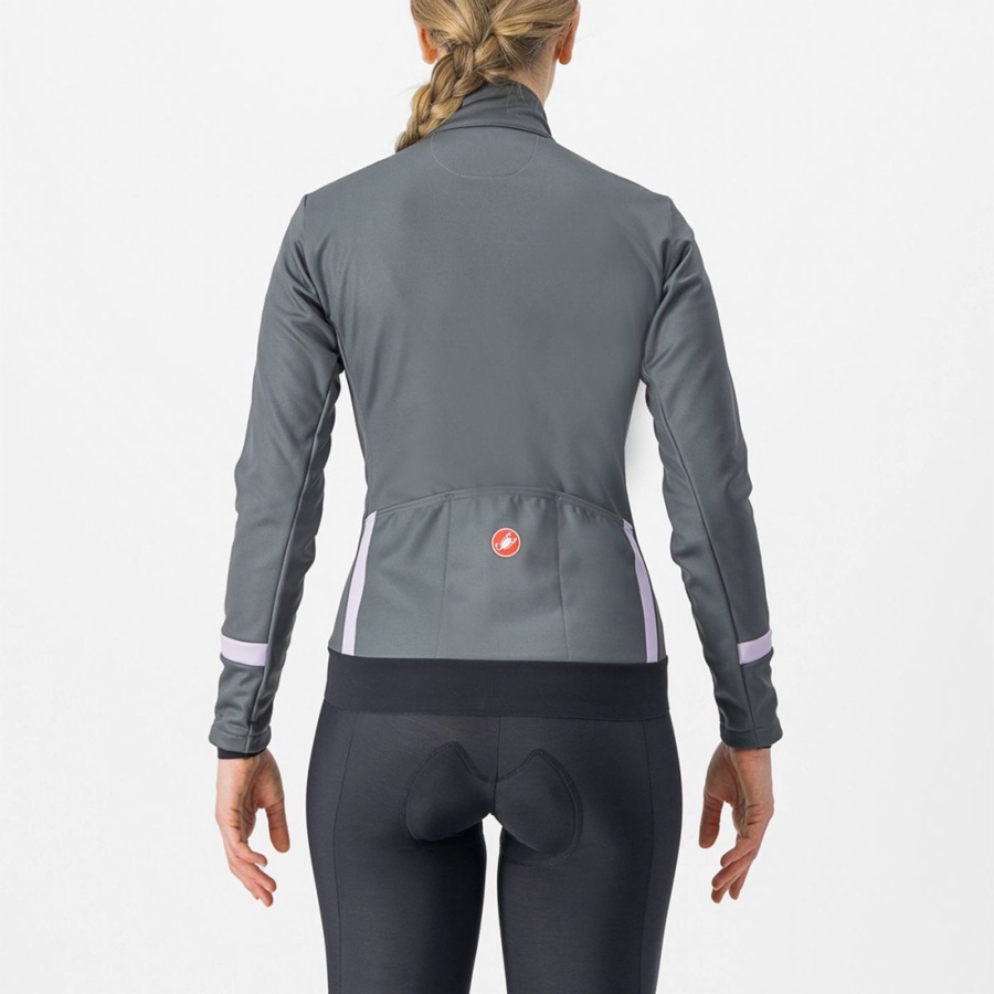 Castelli DINAMICA 2 Women Jackets Grey / Purple | VI7136805