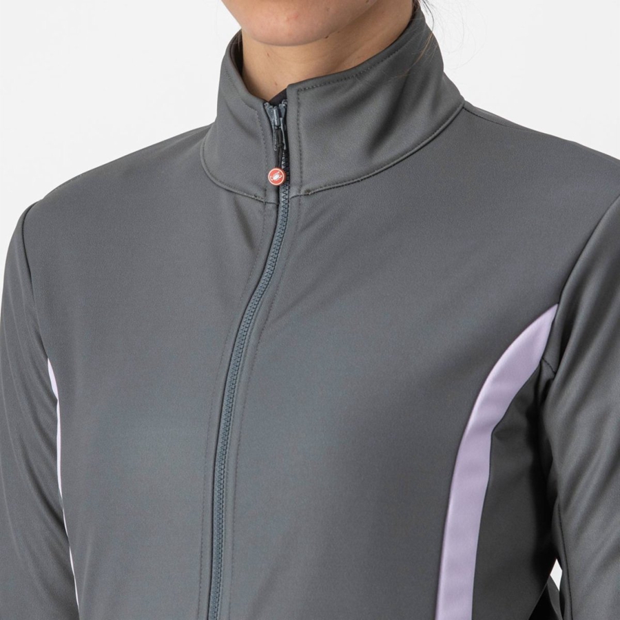 Castelli DINAMICA 2 Women Jackets Grey / Purple | VI7136805