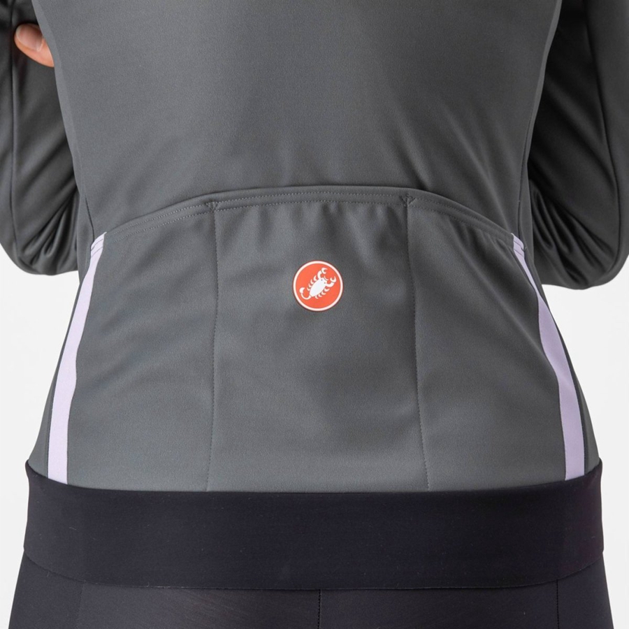 Castelli DINAMICA 2 Women Jackets Grey / Purple | VI7136805