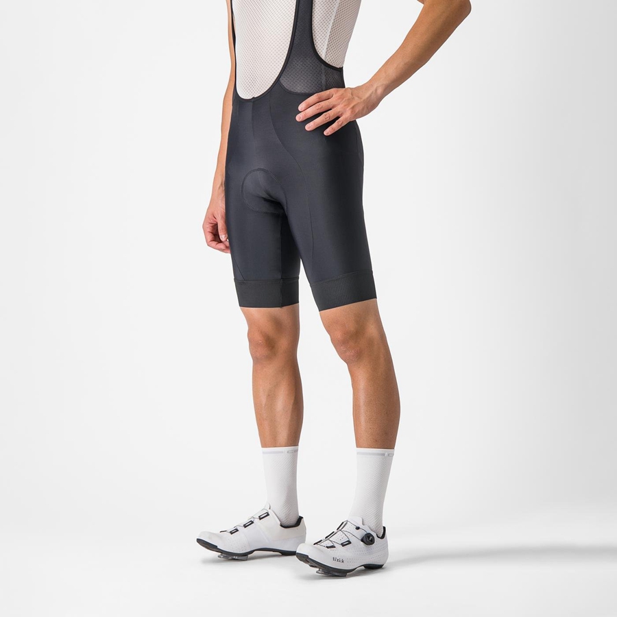 Castelli ENTRATA 2 Men Bib Shorts Black | VL6485291