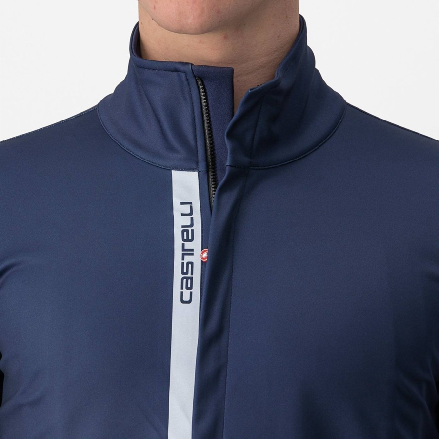 Castelli ENTRATA Men Jackets Blue / Silver | IN9728054