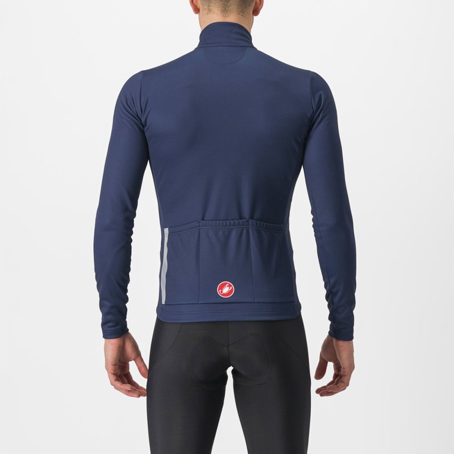 Castelli ENTRATA THERMAL Men Jersey Blue / Silver Grey | IT3612780