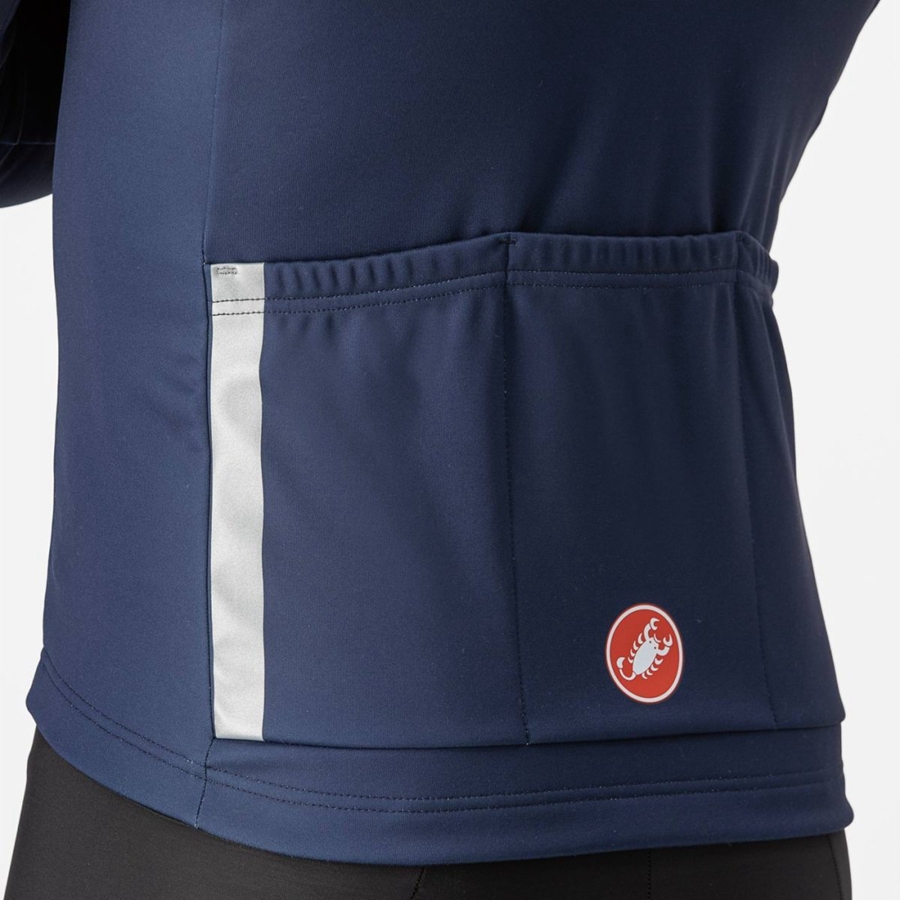 Castelli ENTRATA THERMAL Men Jersey Blue / Silver Grey | IT3612780