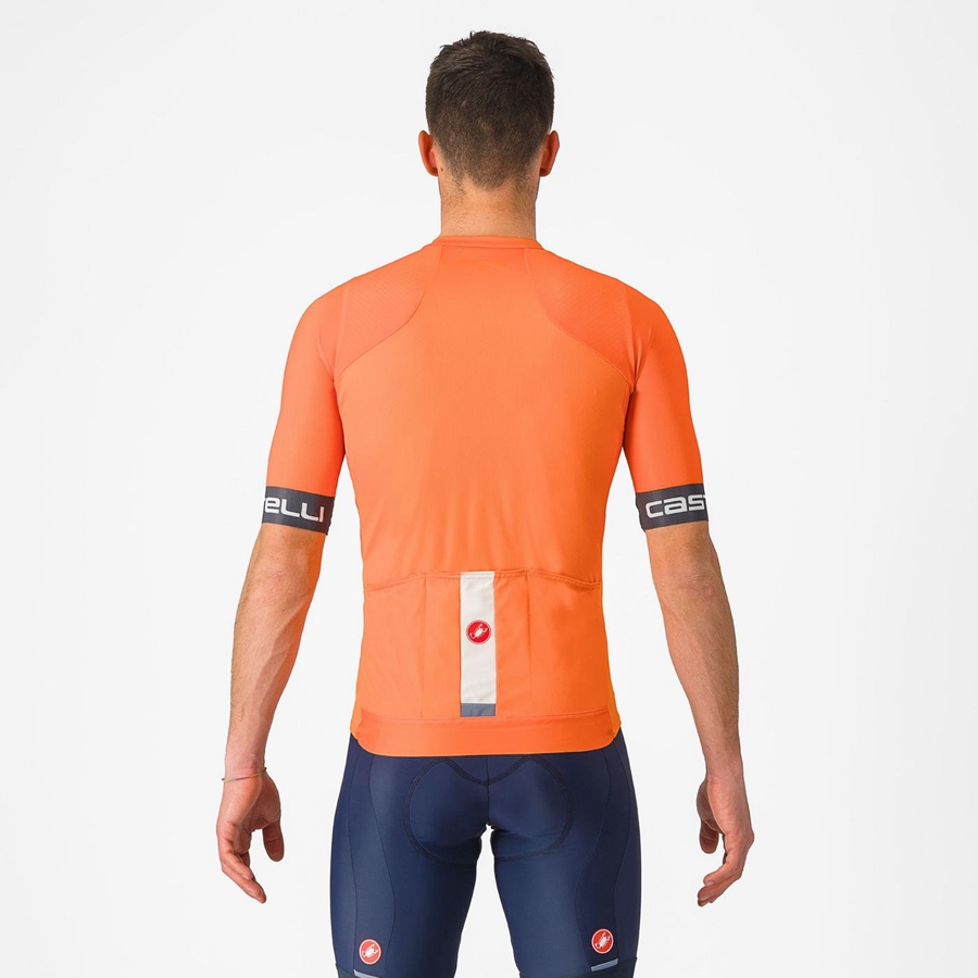 Castelli ENTRATA VI Men Jersey Orange / Dark Grey | VJ1480375