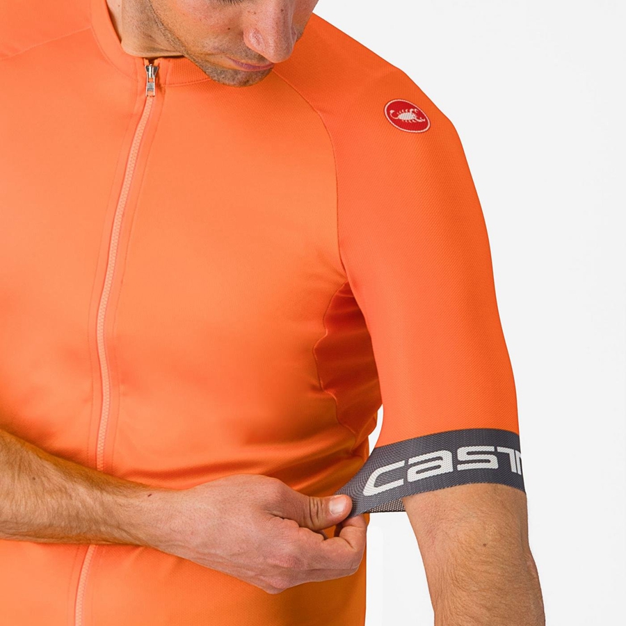 Castelli ENTRATA VI Men Jersey Orange / Dark Grey | VJ1480375