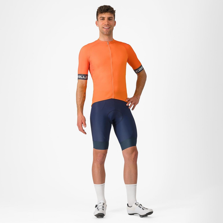 Castelli ENTRATA VI Men Jersey Orange / Dark Grey | VJ1480375