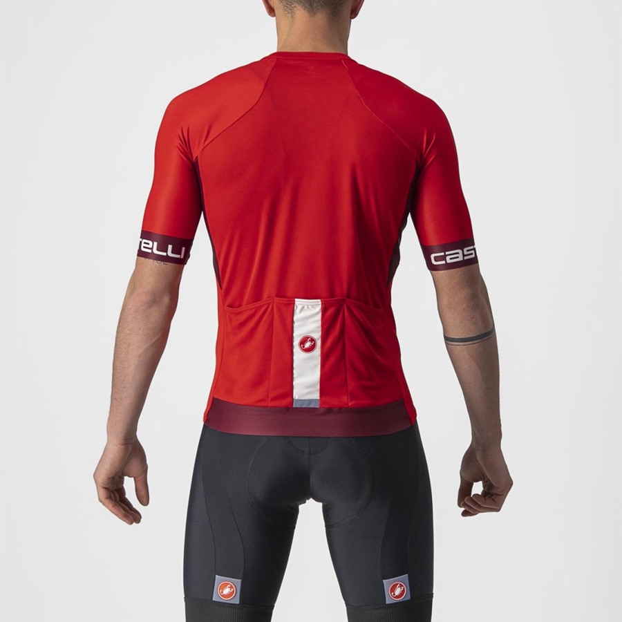 Castelli ENTRATA VI Men Jersey Red / Burgundy / White | KU0987362